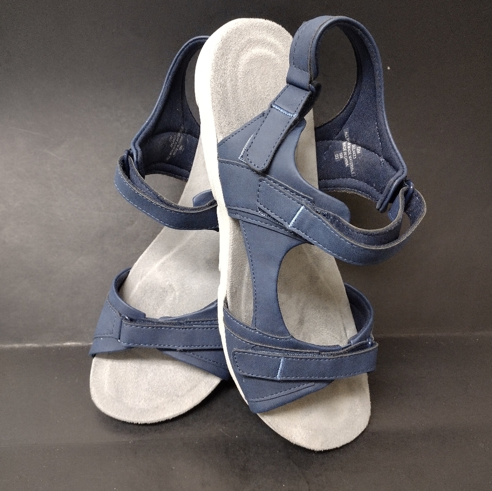 EASY - SPIRIT - WOMEN'S DARK BLUE  SANDALS SIZE : 12 M